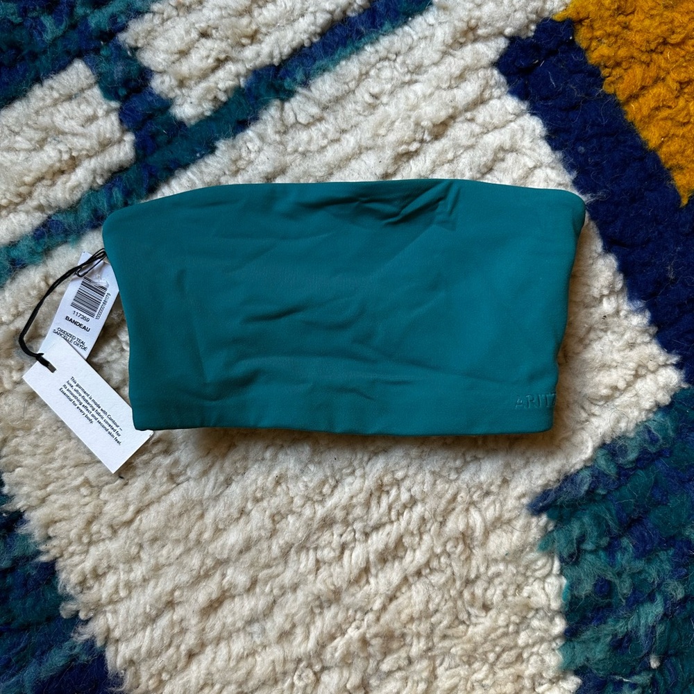 Aritzia Teal Bandeau Top